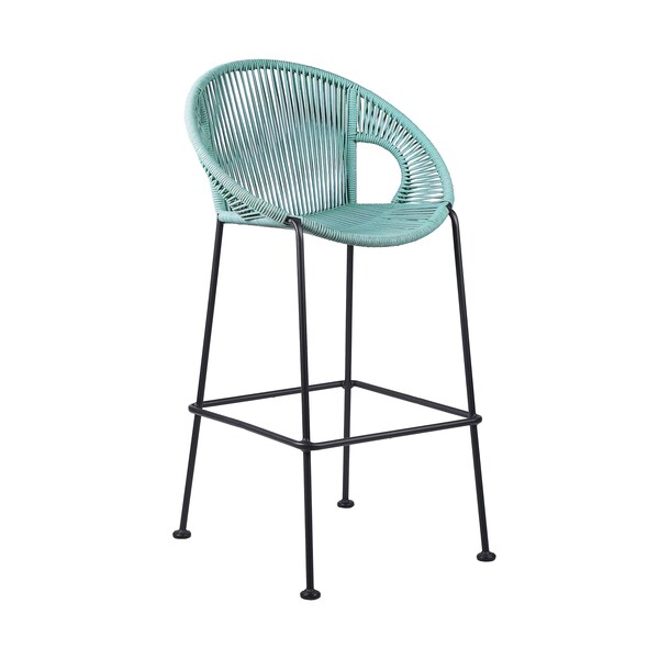 Armen Living Acapulco 26" Indoor Outdoor Steel Bar Stool with Wasabi Rope LCACBAWSB26 - main